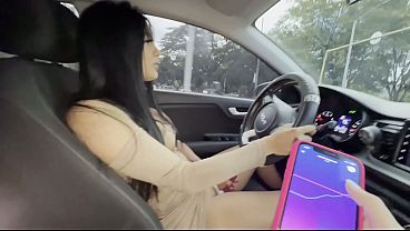 I'm trying out the awesome toy my girlfriend gave me in the car - May Hernandez