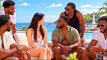 Korean Slut Escapes to the Beach with Her Black Friends and Gives Pussy and Ass to Everyone at the Hotel [AI Generated]