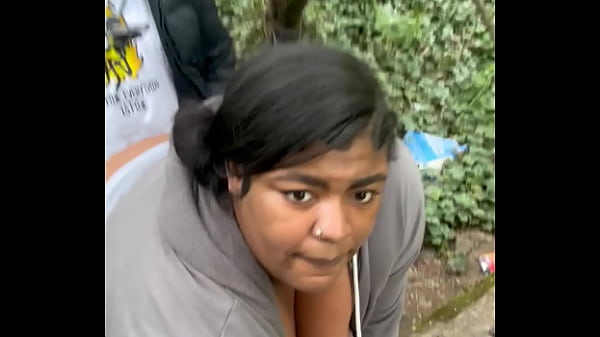 Sexy bbw getting fucked on top of a train tunnel